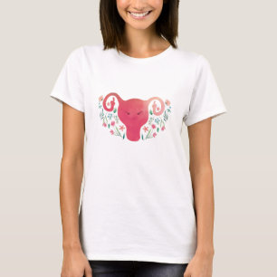 Watercolor Uterus Middle Finger T-Shirt
