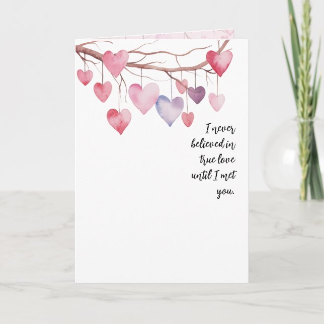 Watercolor Valentine Hearts Card (Front)