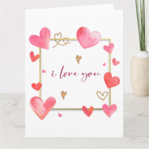 Watercolor Valentines Day Anniversary Cards