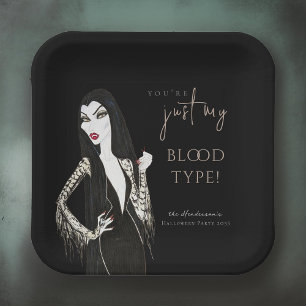 Watercolor Vampiress Fancy Halloween Paper Plates