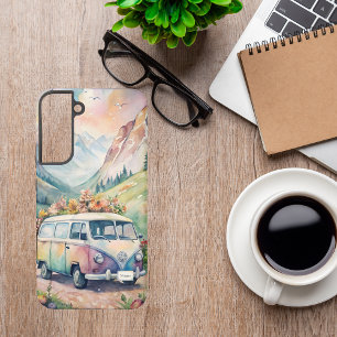 Watercolor Van with Custom License Plate Gift Samsung Galaxy Case