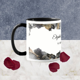 Watercolor Vanessa Black and White Mug