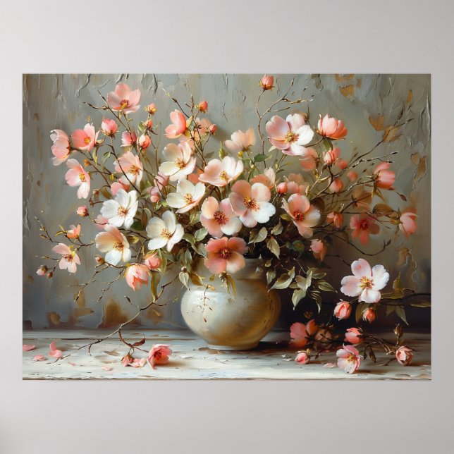 Watercolor vase with flowers poster (Front)