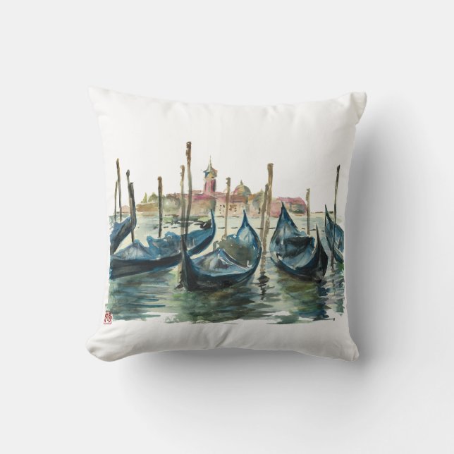 Watercolor Venice Cushion (Front)