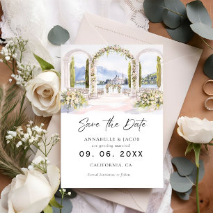 Watercolor Venue Wedding Save the Date 