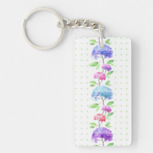 Watercolor vertical seamless pattern border key ring