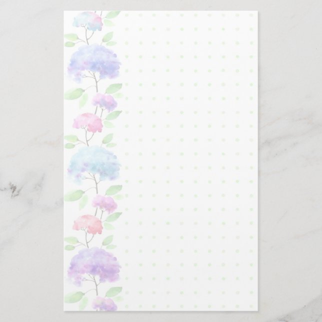 Watercolor vertical seamless pattern border stationery (Front)