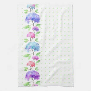 Watercolor vertical seamless pattern border tea towel