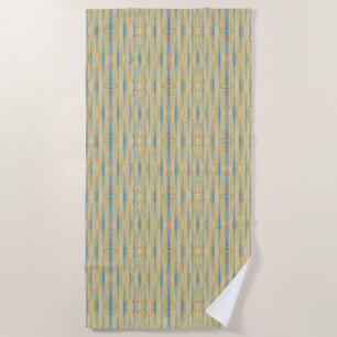 Watercolor Vertical Striped Polka Dots Pattern Beach Towel