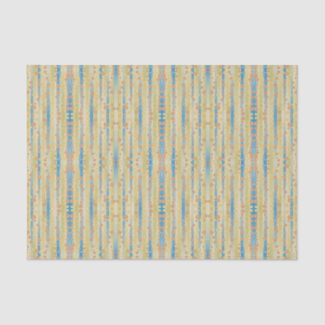 Watercolor Vertical Striped Polka Dots Pattern  Tissue Paper (Front)