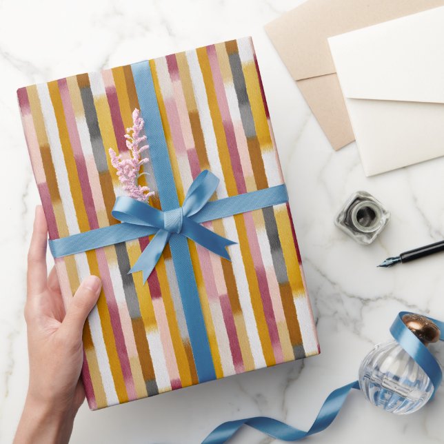 Watercolor Vertical Stripes Seamless Wrapping Paper (Gifting)