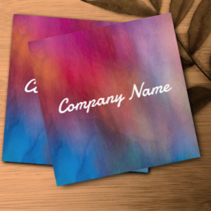 watercolor vibrant colours artistic bold modern  square business card