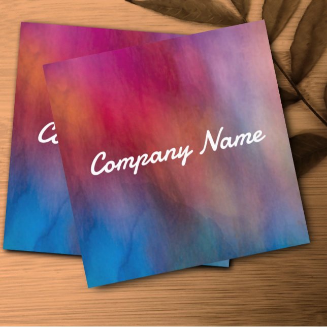 watercolor vibrant colours artistic bold modern  square business card (Creator Uploaded)