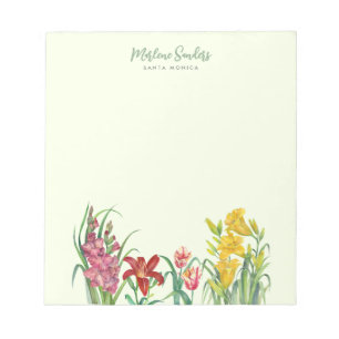 Watercolor Vibrant Spring Flowers Dry Erase Board Notepad