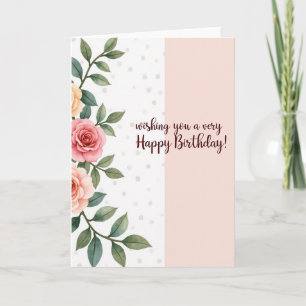 Watercolor Vine Birthday Card