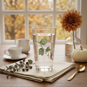 Watercolor Vine Thanksgiving Glass Tumbler