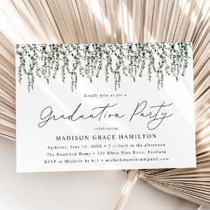 Watercolor Vines Graduation Party Invitation