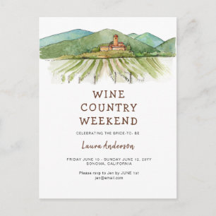 Watercolor Vineyard Bachelorette weekend  Postcard