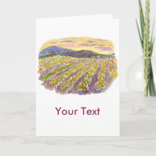 Watercolor vineyard card