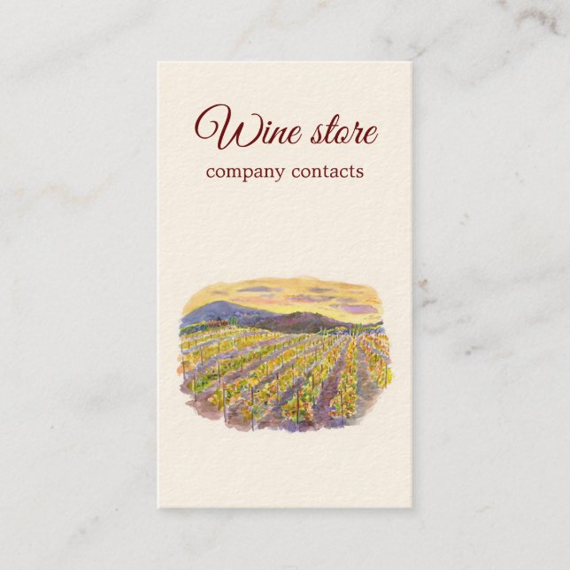 Watercolor vineyard card (Front)