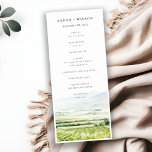 Watercolor Vineyard Landscape Wedding Program<br><div class="desc">Modern Chic Watercolor Vineyard Landscape Theme Collection.- it's an elegant script watercolor Illustration of modern vineyard with mountains at the back, Perfect for your Vineyard destination wedding & parties. It’s very easy to customise, with your personal details. If you need any other matching product or customisation, kindly message via Zazzle....</div>