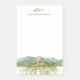 Watercolor Vineyard Vinery  Post-it Notes