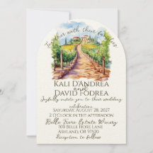 Watercolor Vineyard Wedding Invitation