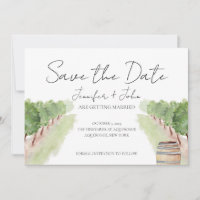 Watercolor Vineyard Winery Save the Date