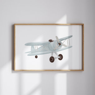 watercolor vintage aeroplane poster