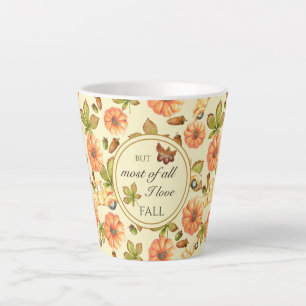 Watercolor Vintage Autumn Pattern Latte Mug