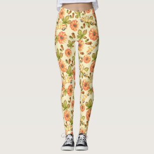 Watercolor Vintage Autumn Pattern Leggings