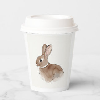 Watercolor Vintage Bunny Paper Cups