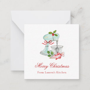 Watercolor Vintage Cake mixer Christmas  Card