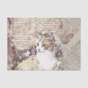 Watercolor Vintage Cat Tissue Paper