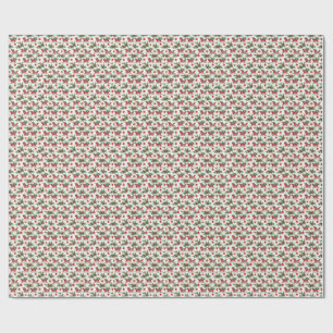 Watercolor Vintage Christmas Sleigh Pattern Wrapping Paper