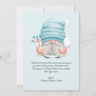 Watercolor Vintage Christmas Winter Gnome Holiday Card