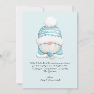 Watercolor Vintage Christmas Winter Gnome Holiday Card