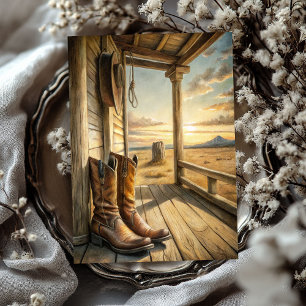 Watercolor vintage cowboy boots prairie wild west tissue paper