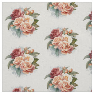 Watercolor vintage delicate roses fabric