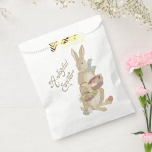Watercolor Vintage Easter bunny with Eggs CC0249 Favour Bag