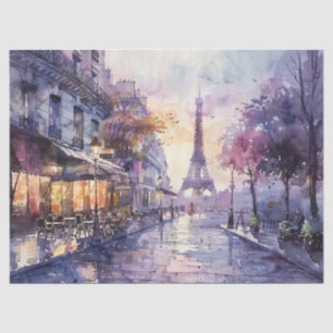 Watercolor Vintage Eiffel Tower Decoupage Tissue Paper