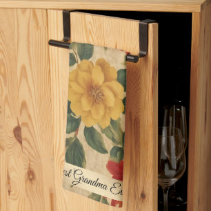 Watercolor Vintage Floral Modern Collection Tea Towel