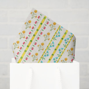 Watercolor Vintage Floral Pattern colourful Tissue Paper