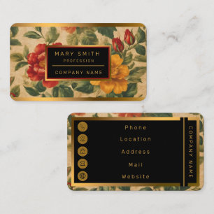 Watercolor Vintage Floral Trendy Collection Business Card