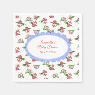 Watercolor vintage Flowers Baby Shower Napkin