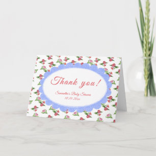 Watercolor vintage Flowers Baby Shower Thank you Card