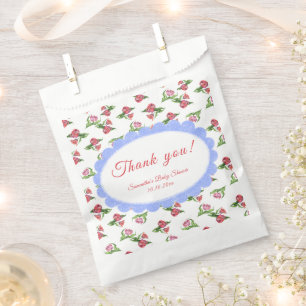 Watercolor vintage Flowers Baby Shower Thank you Favour Bag