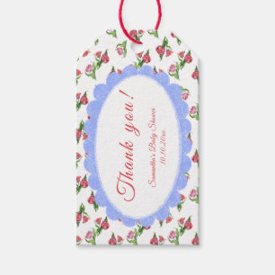 Watercolor vintage Flowers Baby Shower Thank you Gift Tags