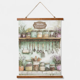 Watercolor Vintage Kitchen Hanging Tapestry