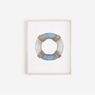 watercolor vintage Life Preserver print